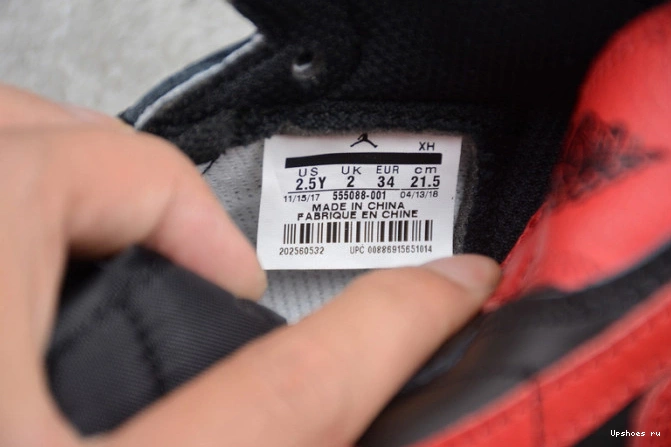 Air 555088  High OG Bred 001 Kids Jordan 1 Banned Black Retro Red 0427